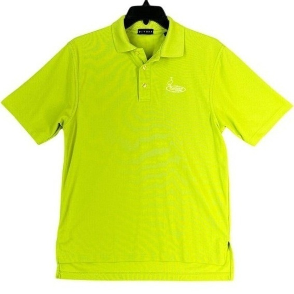 Divots Mens M Polo Plantation Course Edisto Golf Shirt Performance Tech Stretch